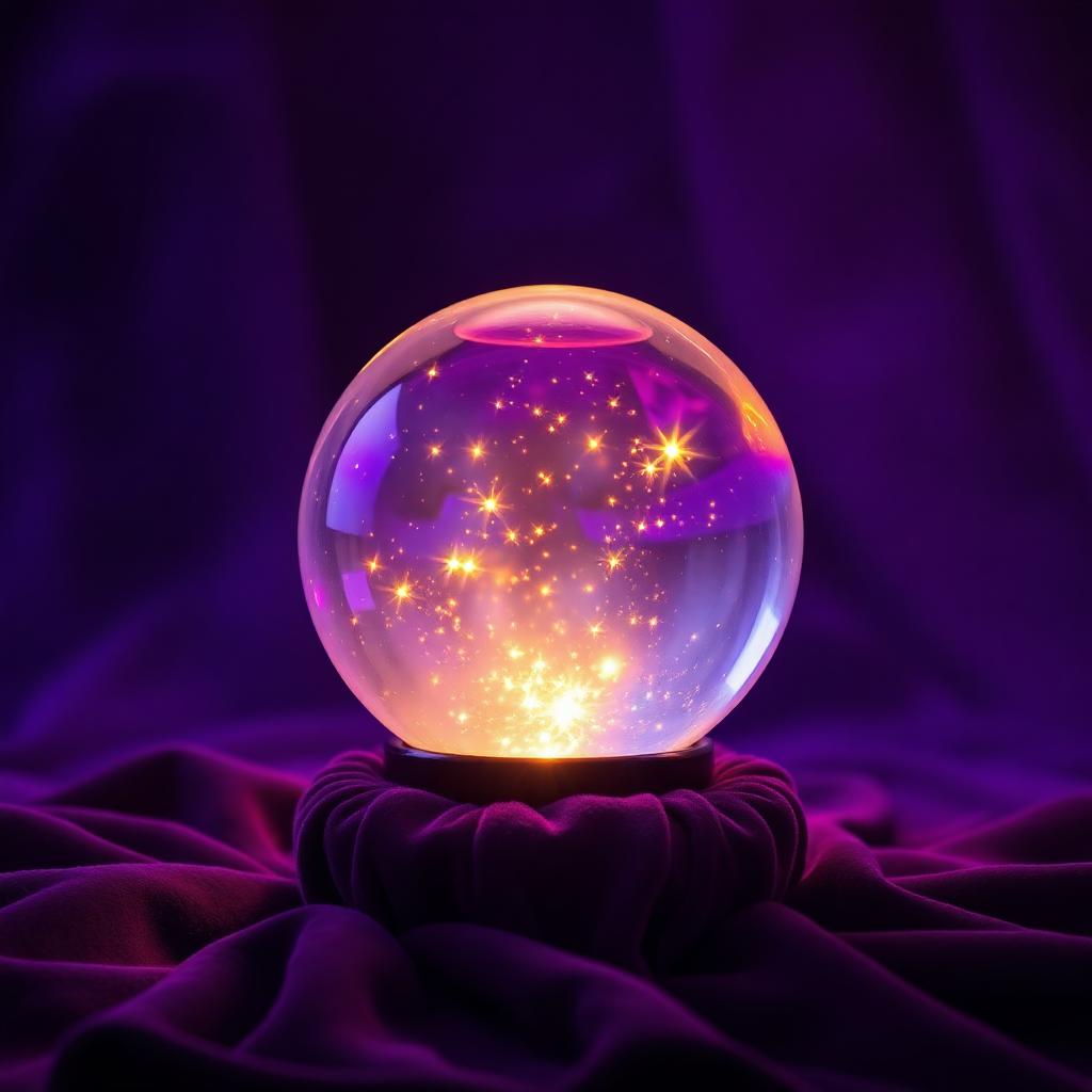 Glowing crystal ball used in a psychic reading
